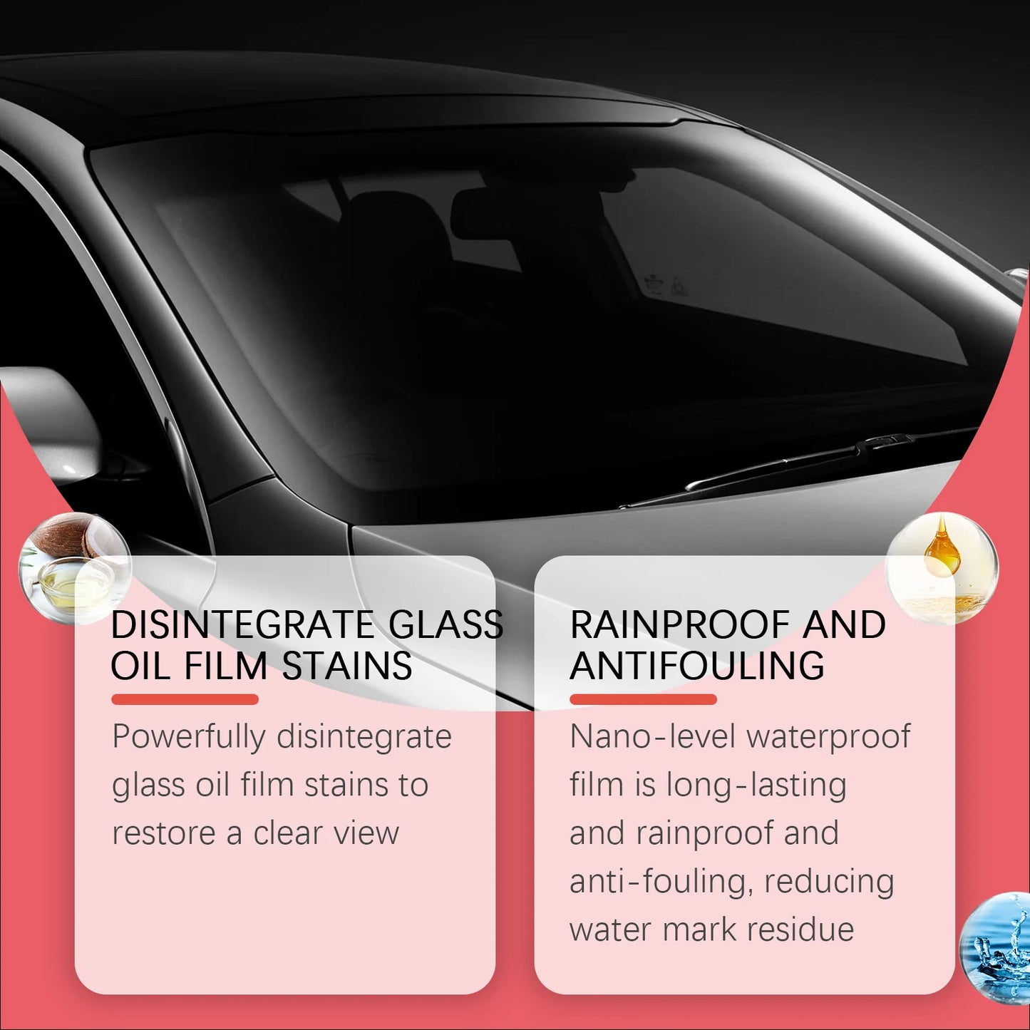 RayHong Car Glass Cleaning Kit – Wash, Sponge & Towel 100ml