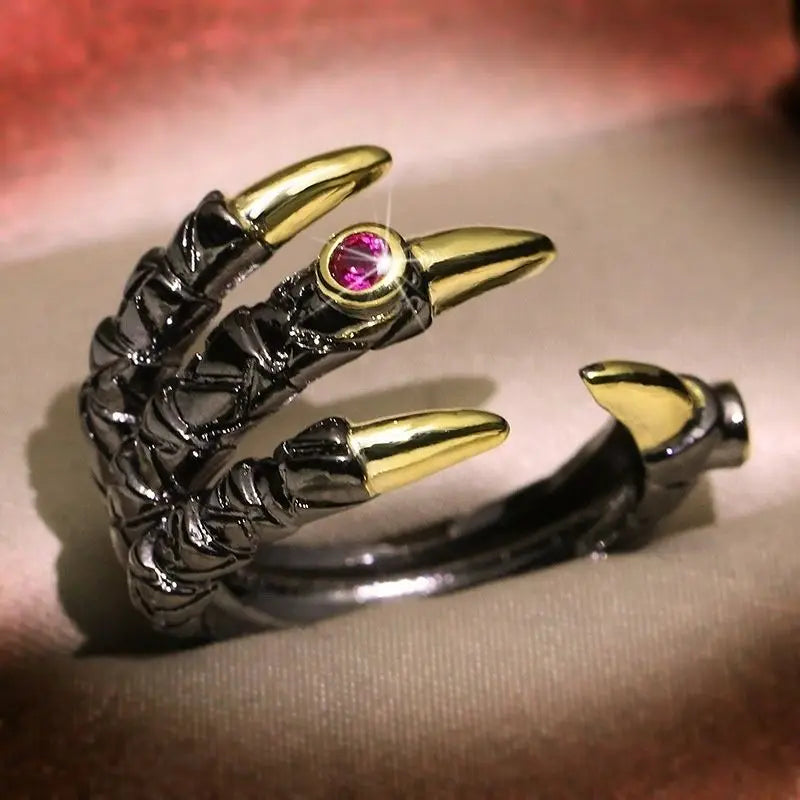 Dragon Claw Ring Fashionable European and American Dragon Head Accessory Eagle Claw Ring New Creative Powerful Male Devil Ring Peaceful Pleasures Health and Wellness