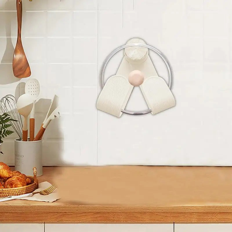 Suction Cup Pot Lid Rack Wall Mounted Rotating Pot Lid Bracket Adjustable Household Organizer For Kitchen Supplies Space Saving Peaceful Pleasures Health and Wellness