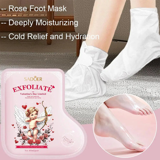 Rose Exfoliating Foot Mask – Moisturizing & Smoothing Socks Exfoliating Foot Mask Oasis Select