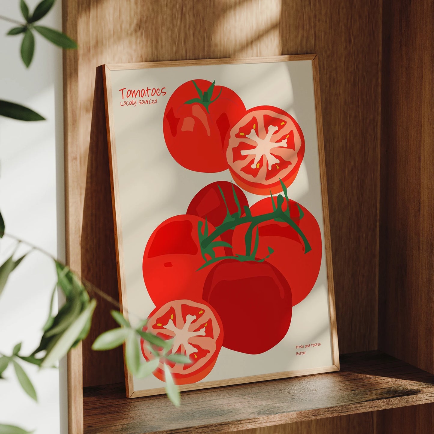 Fresh Tomatoes Minimalist Canvas Wall Art Print | Home Decor