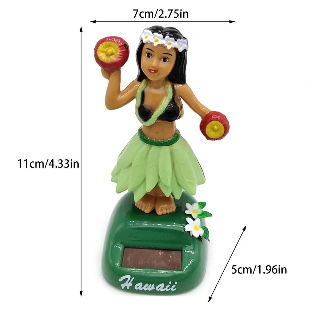 Hawaiian Girl Solar Dancing Figure Cute Bobblehead Car Dashboard Decor Shaking Head Doll for Car Interior Accessories & Gift Peaceful Pleasures Health and Wellness B