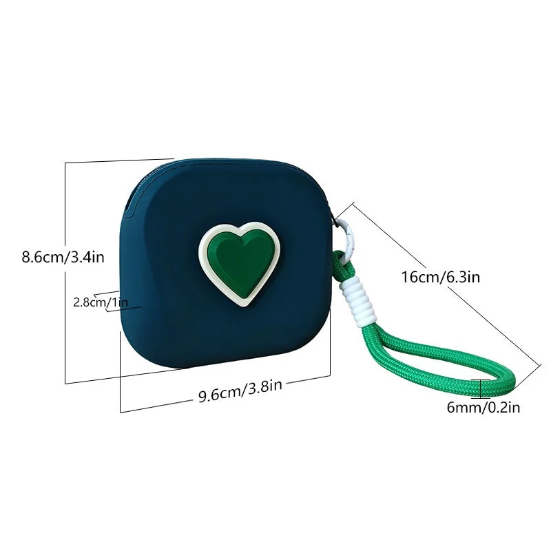Heart Shaped Portable Silicone Makeup Bag for Women, Travel Waterproof Cosmetic Bag Gifts Zipper Closure Makeup Case with Handle Peaceful Pleasures Health and Wellness