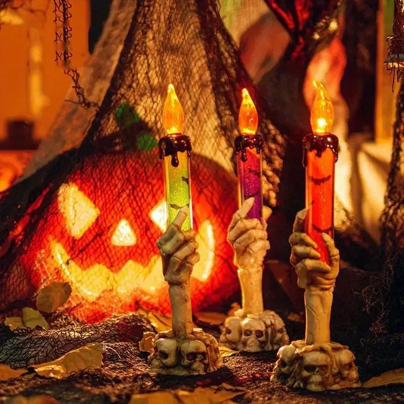Halloween LED Skull Ghost Candle Light | Haunted House Decor