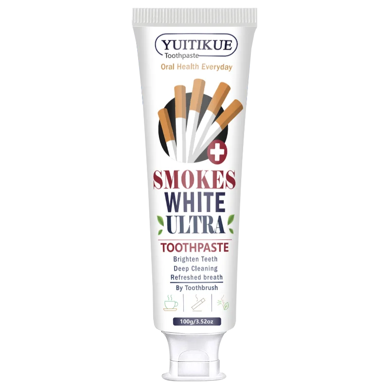 Yuitikue Smokes White Ultra Toothpaste, 100g Effective Stain Removal Toothpaste for Brighter Teeth & Fresh Breath, Deep Cleaning Peaceful Pleasures Health and Wellness 1pc