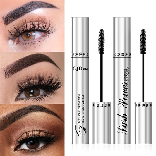 2pcs/set Black Mascara Beauty Makeup 4D Curling Lash Eyelash Extension Waterproof Liquid Volume Mascara Long-wearing Cosmetic Peaceful Pleasures Health and Wellness