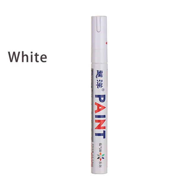 12 White Waterproof Rubber Permanent Paint Marker Pen Car Tyre Tread