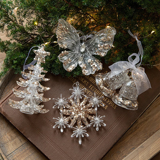 Crystal Acrylic Snowflake Christmas Tree Hanging Ornaments Christmas Ornament Peaceful Pleasures Health and Wellness