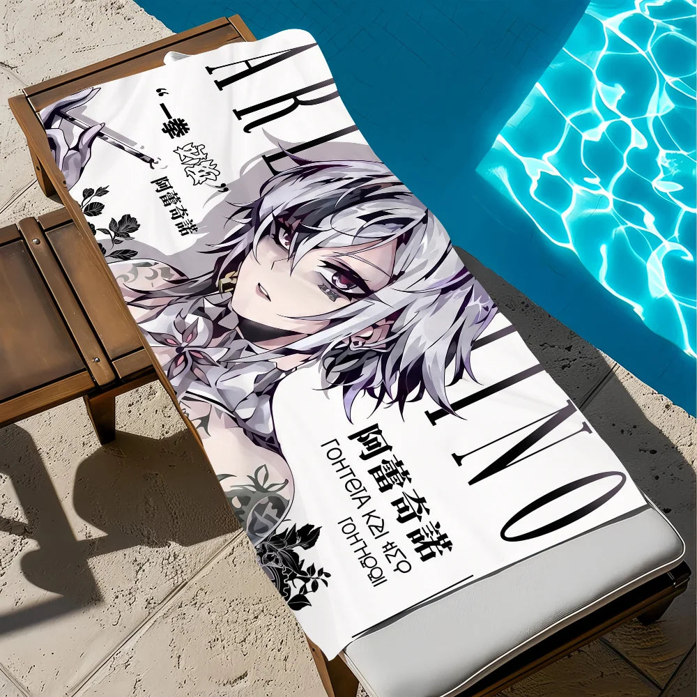 Anime Girl Quick-Dry Beach Towel | Soft Microfiber Pool Towel Quick-Dry Beach Towel Peaceful Pleasures Health and Wellness z1 STJ70x140CM