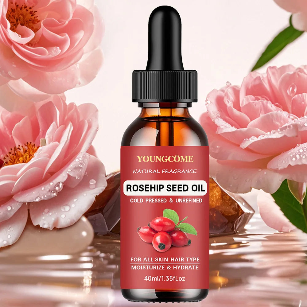 40/60ml Rose Essential Oil Pure Essential Oil Aromatherapy Skin Care Single Essential Oil Fragrance Oil for Woman Peaceful Pleasures Health and Wellness
