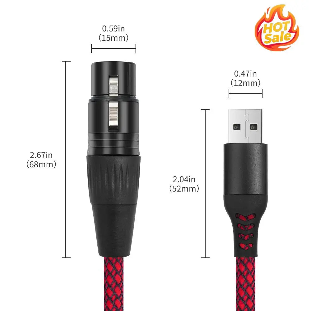 USB Male to XLR Female Mic Converter Cable | Studio Audio