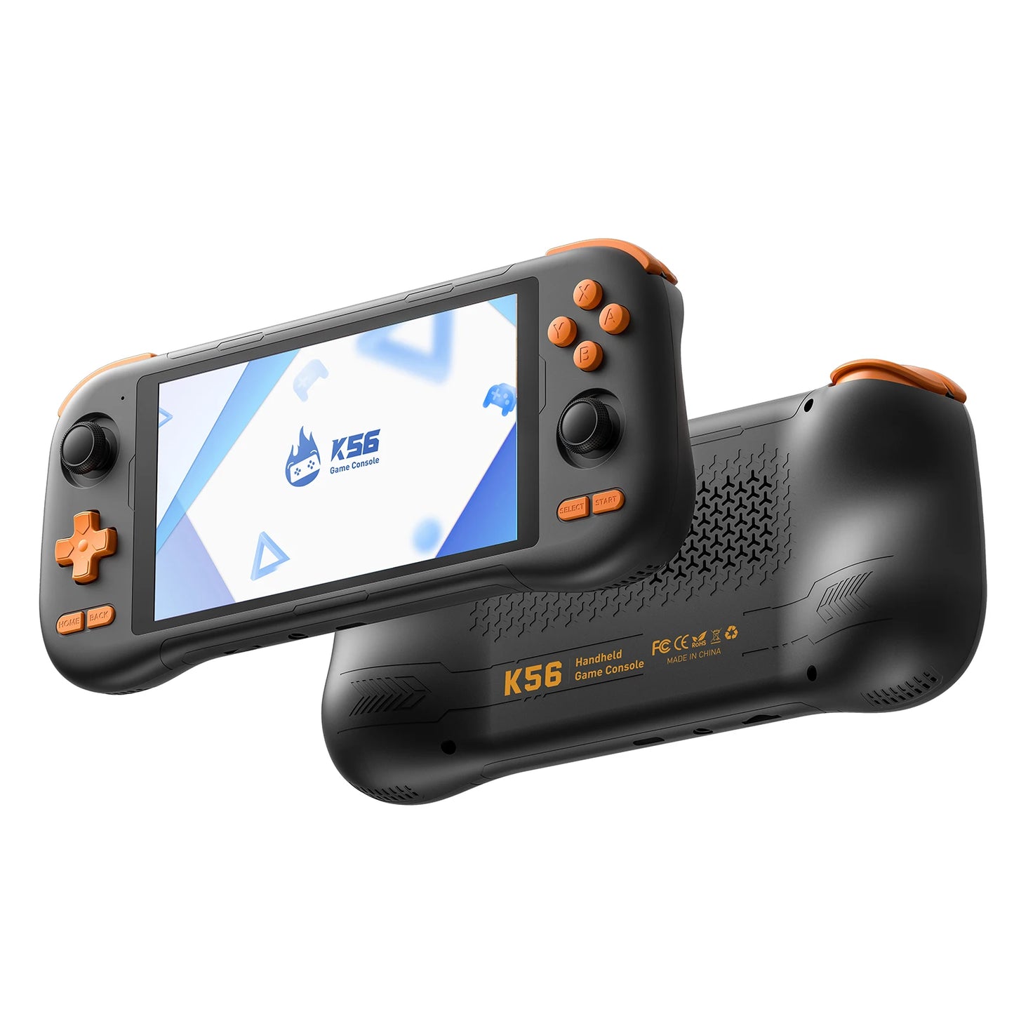 K56 Android 14 portable gaming console with 5.5-inch touchscreen and over 50 retro video game emulators for DC/MAME/SS/PSP Peaceful Pleasures Health and Wellness K56-Black