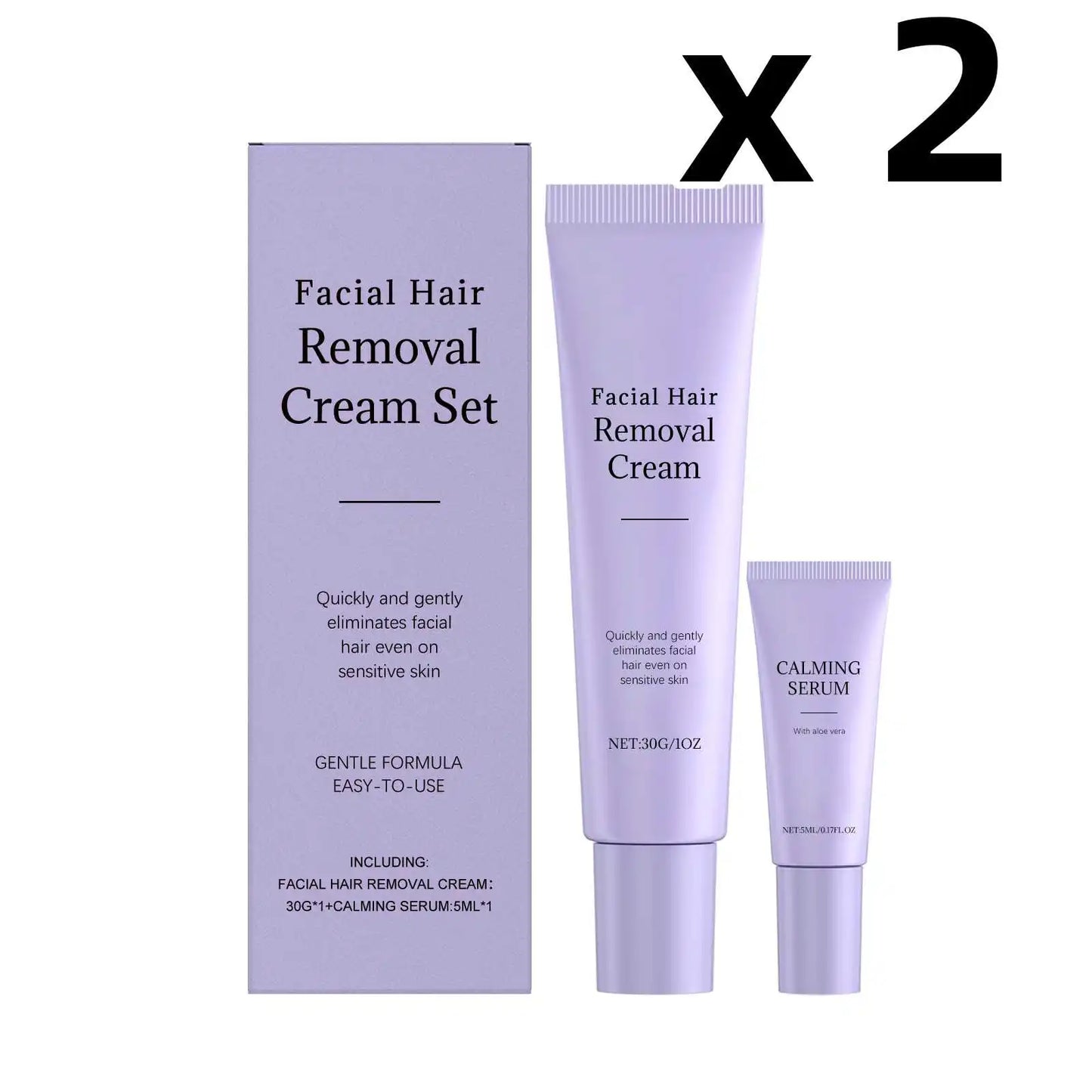 Women's Hair Removal Cream Set with Calming Face Essence