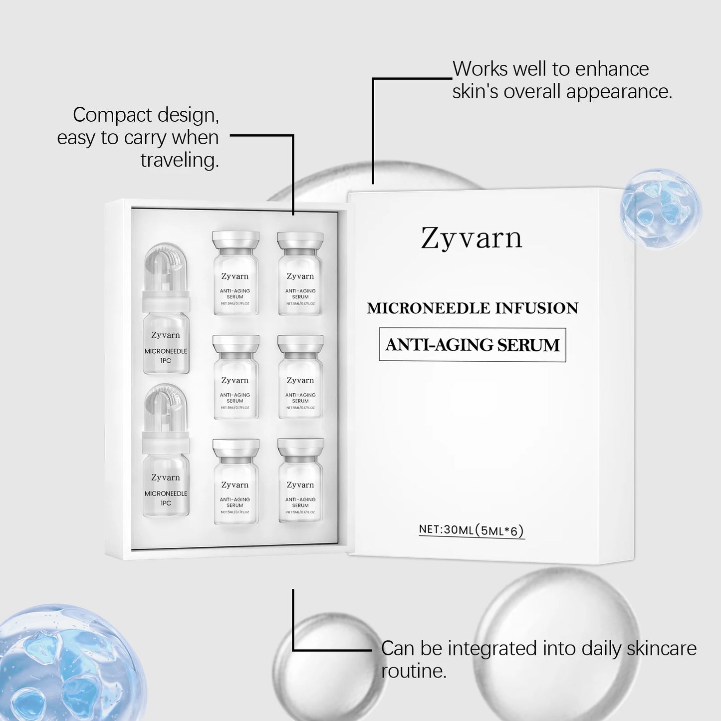 Microneedle Kit with Hyaluronic Acid & Collagen Serum | Face & Neck
