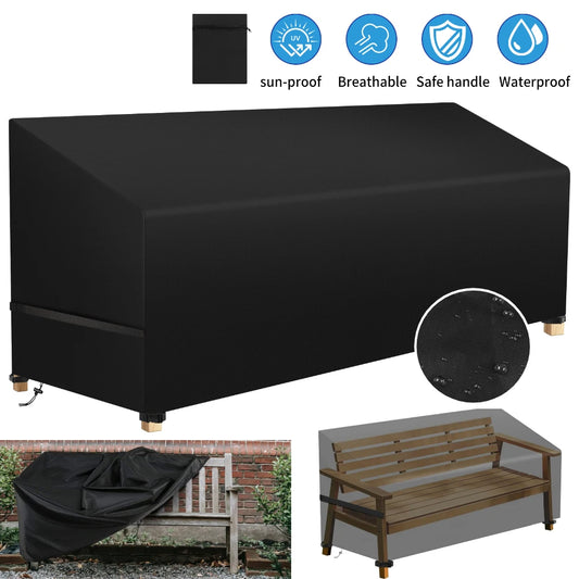 Waterproof Garden Bench Cover 162x66x66x89CM 3 Seater Heavy Duty Oxford Fabric Bench Covers for Bench Seat Love Seat Patio Couch Peaceful Pleasures Health and Wellness