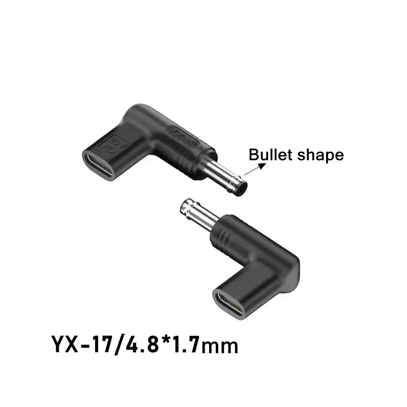 PD 20V100W Laptop Power Adapter Connector DC Plug USB Type C Female to DC Male Jack Converter for Hp Dell Asus Lenovo Notebook Peaceful Pleasures Health and Wellness 4.8-1.7mm Black