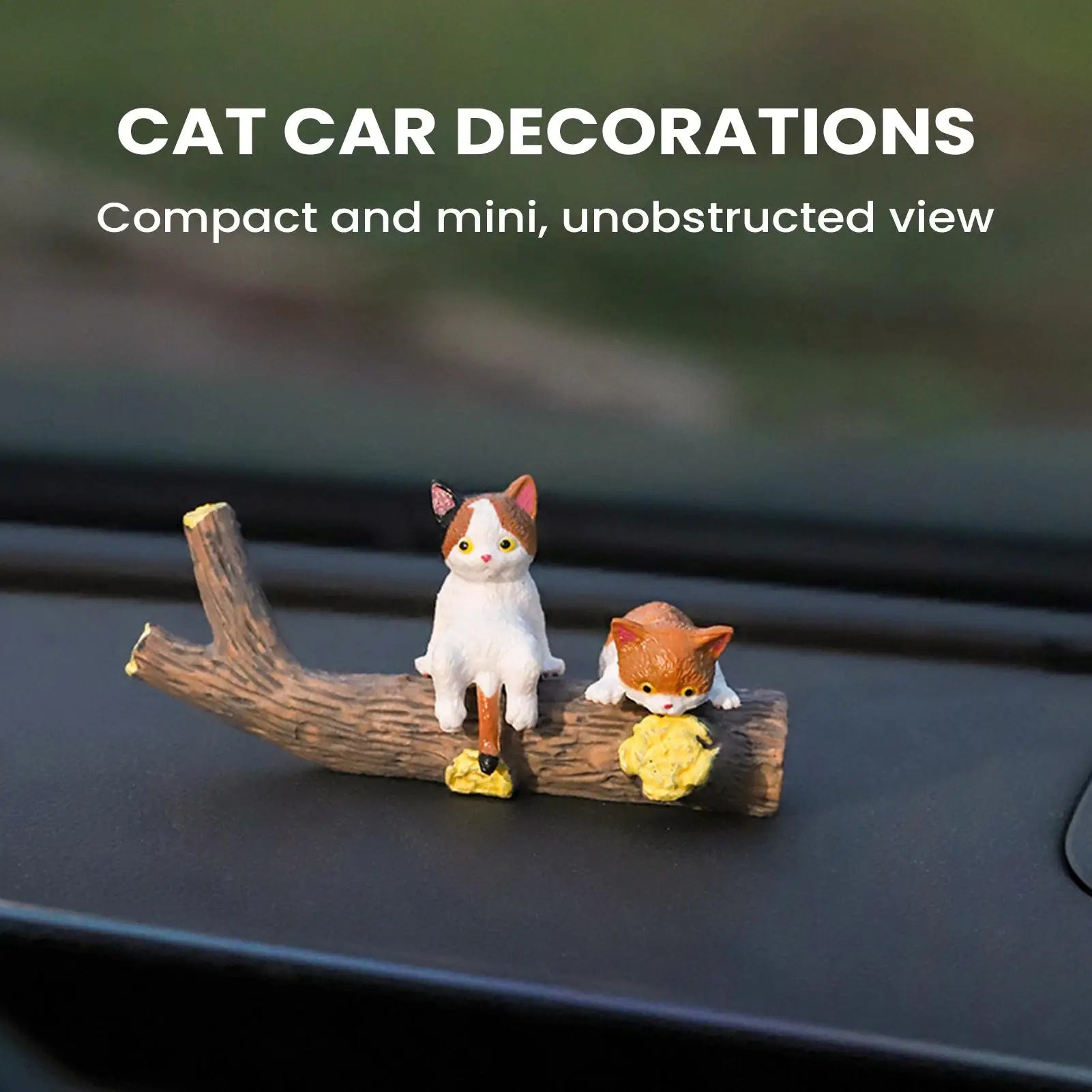 12PCS Mini Cat Figurines Realistic Cute Dashboard Decor & Home Ornament for Car Truck RV, Computer Desk Decorations Peaceful Pleasures Health and Wellness