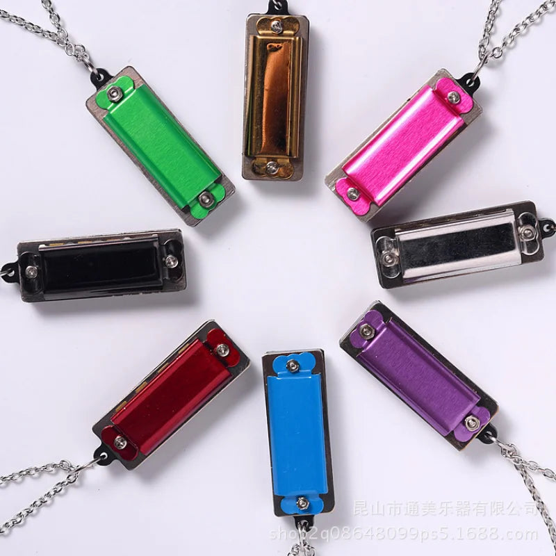 MIni Harmonica Necklace 4 Hole 8 Tone Protable Music Instruments