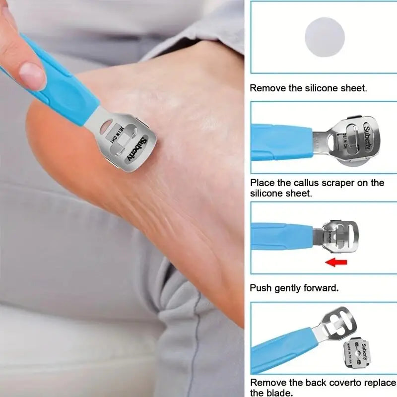 Double-Sided Stainless Steel Foot Callus Remover & Scrub Set