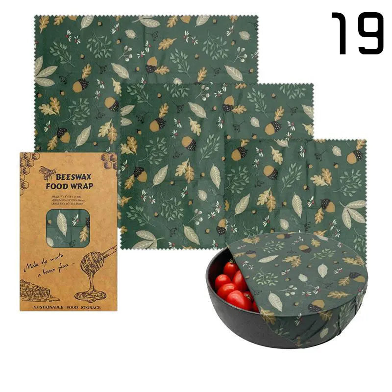 Organic Beeswax Food Wraps | Reusable Eco-Friendly Set of 3
