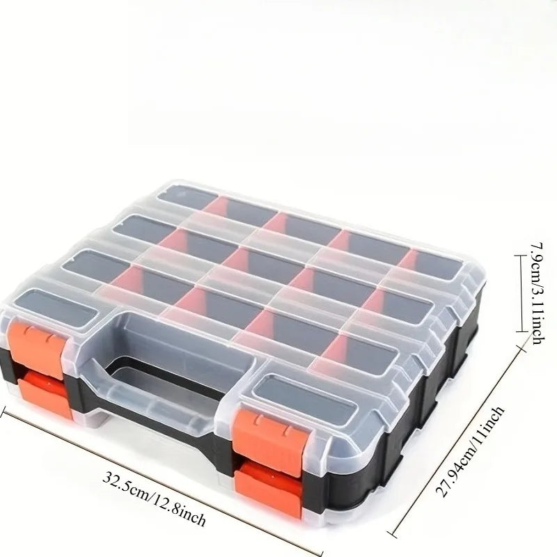 1PC 34-Slot Double-Sided Tool Box Portable Small Parts Storage Toolbox for Screws, Nuts, Bolts, Washers Hardware & Garage Repair Peaceful Pleasures Health and Wellness