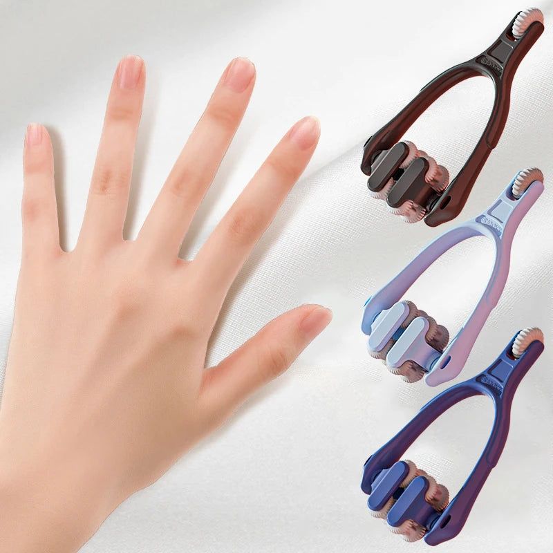 Finger Massager Dual-Row Roller Design Easy Use Relieve Finger Fatigue Portable Finger Joints Massager With Elastic Handle Peaceful Pleasures Health and Wellness