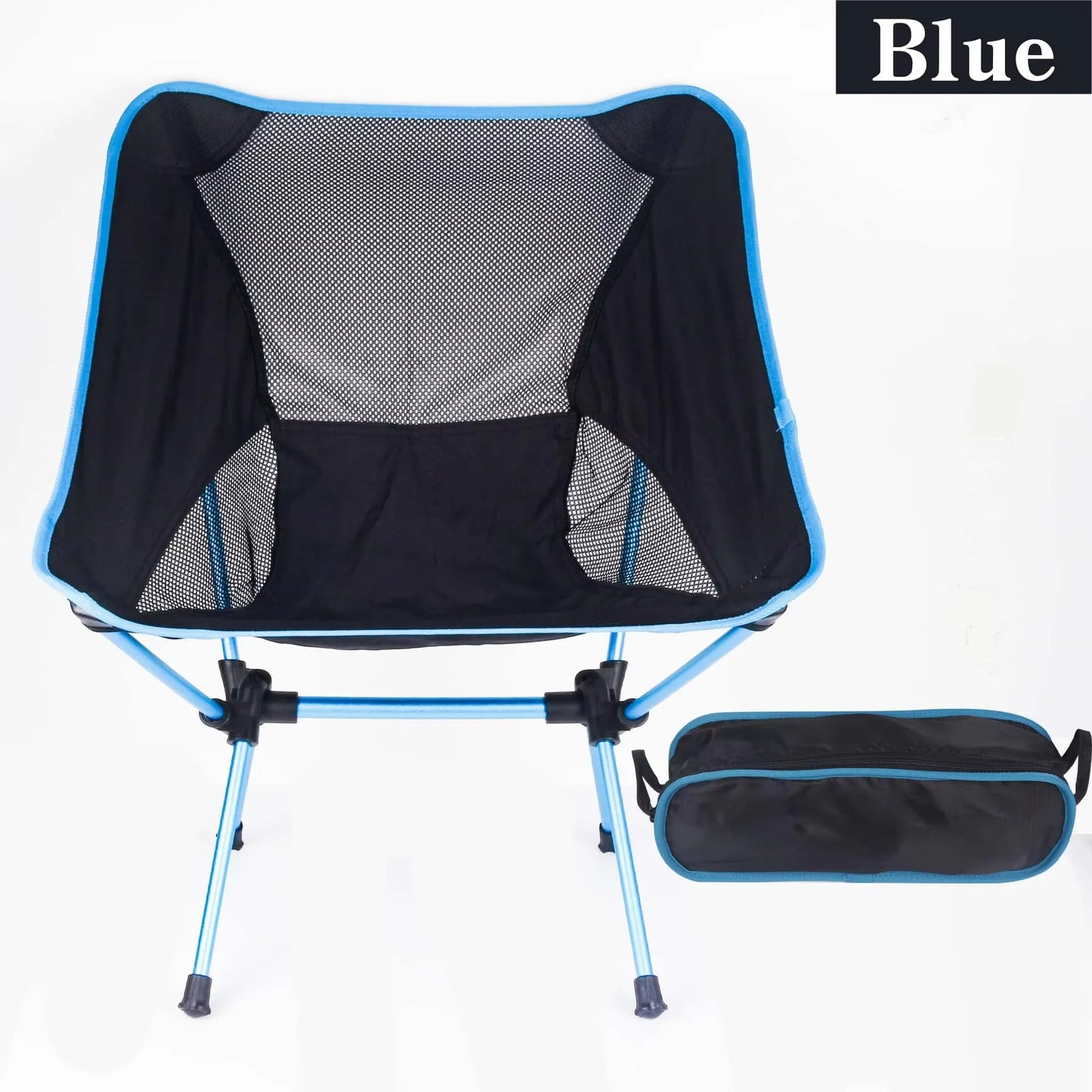 Outdoor moon chair, camping folding chair, portable leisure backrest chair, ultra-light aluminum alloy folding chair Comfortable Peaceful Pleasures Health and Wellness BLUE D4