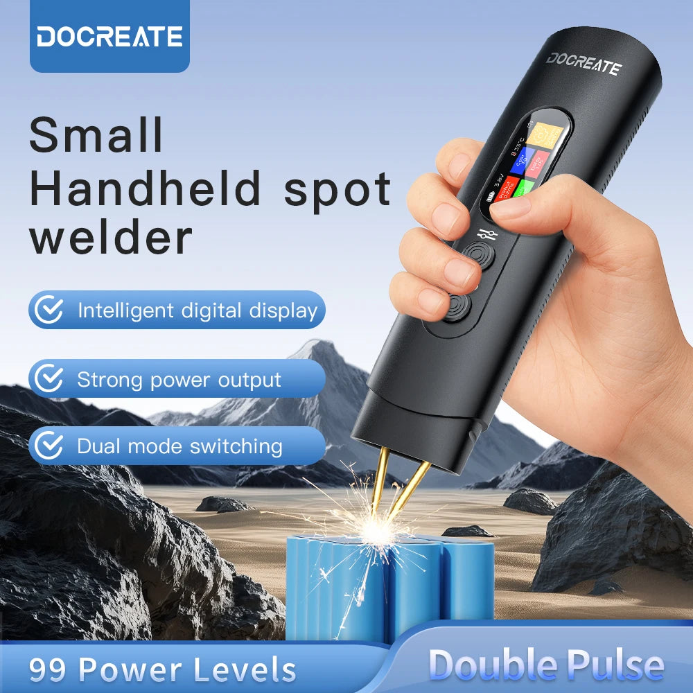 HU-10B Handheld Spot Welder 3360W 800A 1.4" Color Screen Auto Manual Dual Mode for 18650 Battery Welding Peaceful Pleasures Health and Wellness