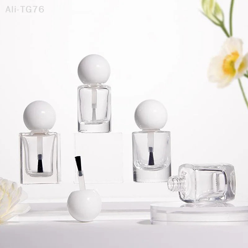 Empty Glass Nail Polish Bottles with Brush Lid | 8/10/15ml