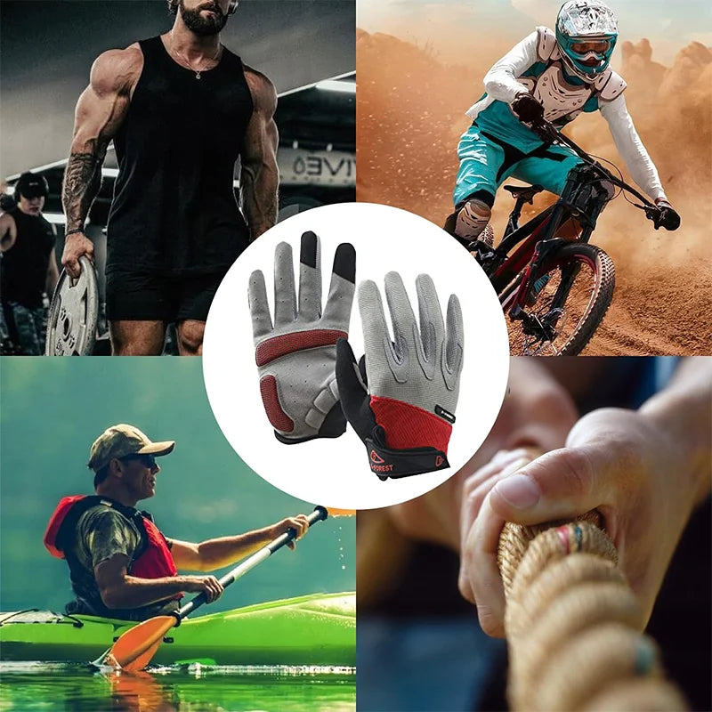 One Pair Unisex Full Finger Outdoor Sports Cycling Gloves Touch Screen Compatible,Anti-slip,Waterproof,Windproof Glove Peaceful Pleasures Health and Wellness