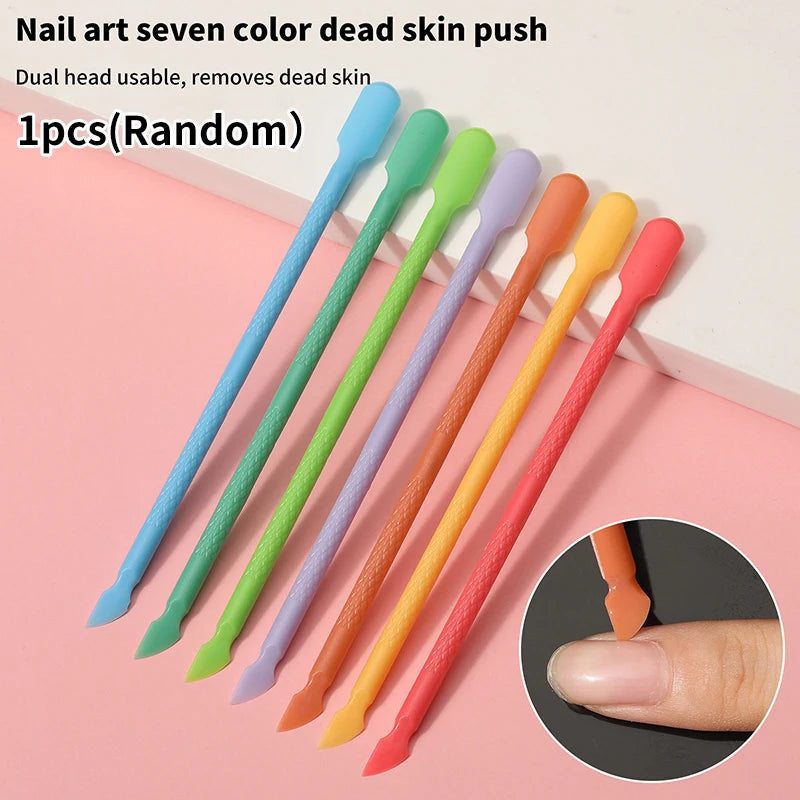 1pcs ABS Cuticle Pusher Double-ended Dead Skin Push Remover For Nail Art Cleaner Manicure Pedicure Care Tools Peaceful Pleasures Health and Wellness