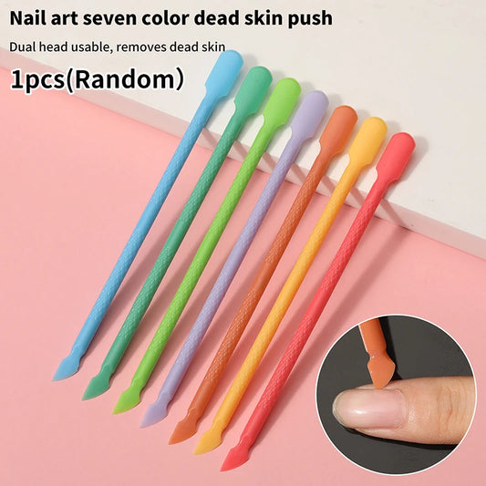 1pcs ABS Cuticle Pusher Double-ended Dead Skin Push Remover For Nail Art Cleaner Manicure Pedicure Care Tools Peaceful Pleasures Health and Wellness