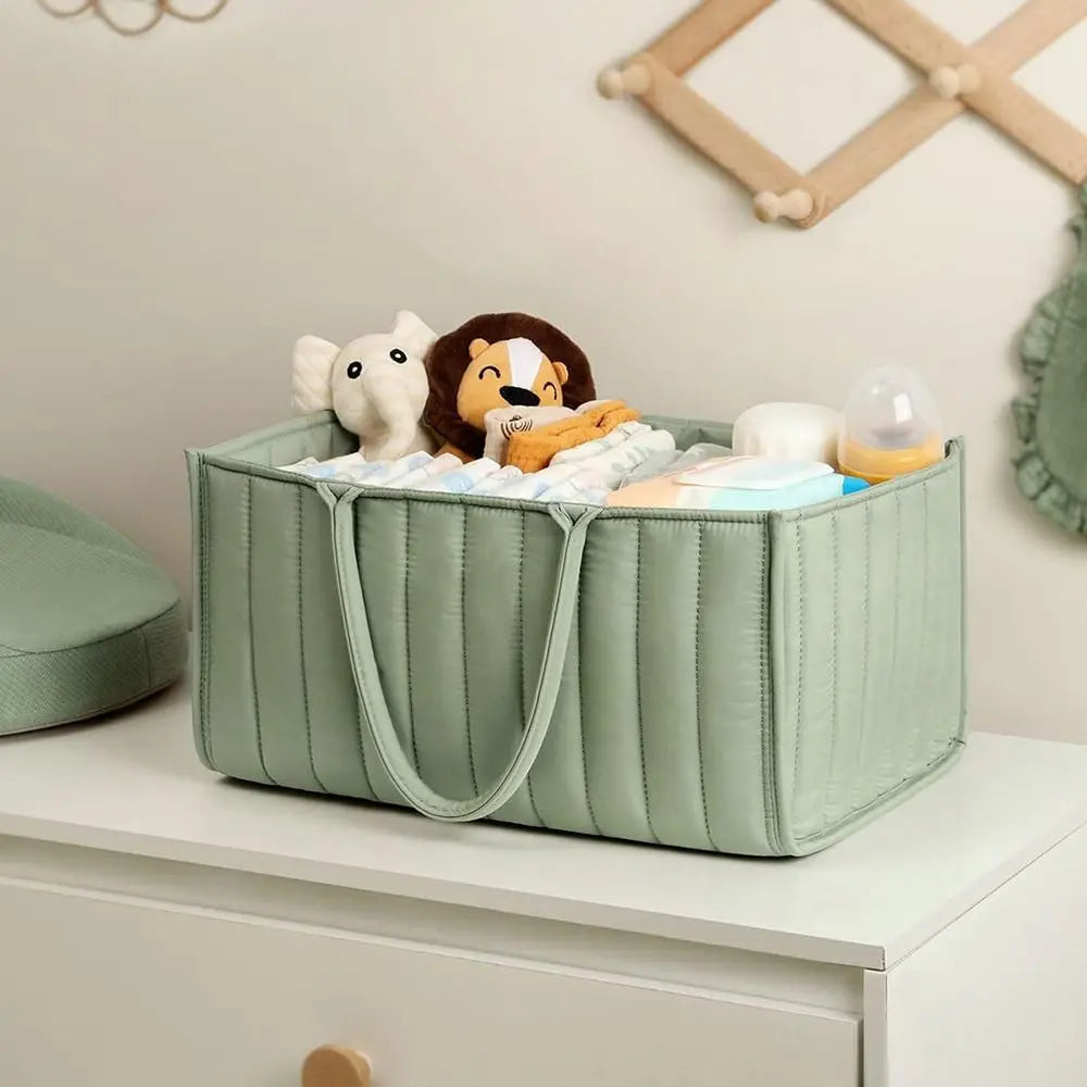 Large Baby Diaper Organizer Bag with Handles & Dividers