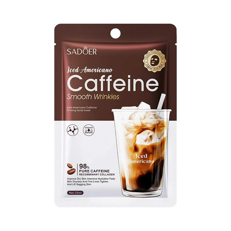 SADOER Caffeine Anti-Aging Face Sheet Mask – 10pc Hydrating Set