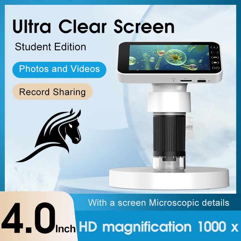 Portable Digital Microscope Magnifying Glass for Primary School Students' Scientific Experiments and Educational Microscopes Peaceful Pleasures Health and Wellness