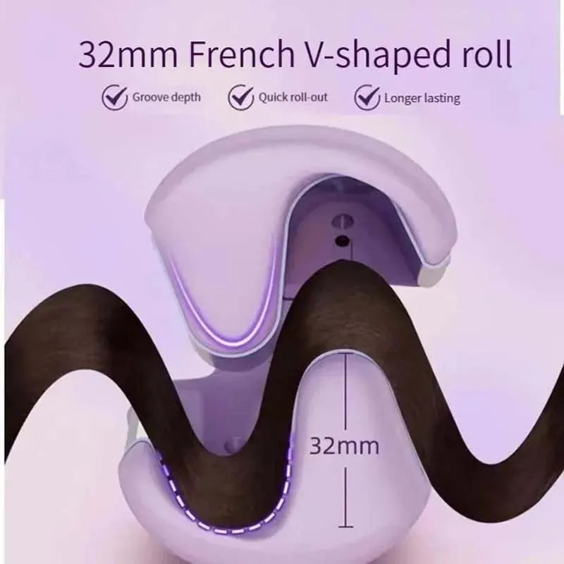 High Quality 32mm 50W PPT Wired (AC) Curling Iron with 10 Temperature Settings for Glossy Fluffy Natural Curl Look Peaceful Pleasures Health and Wellness