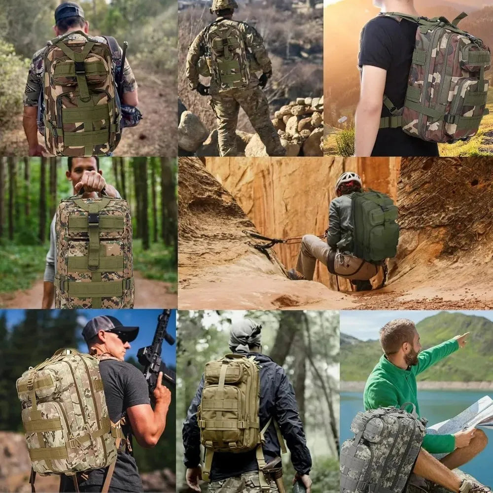 30L Large Duffle Bag, Outdoor Camouflage Backpack for Hiking Camping Travel Fishing Gym Peaceful Pleasures Health and Wellness