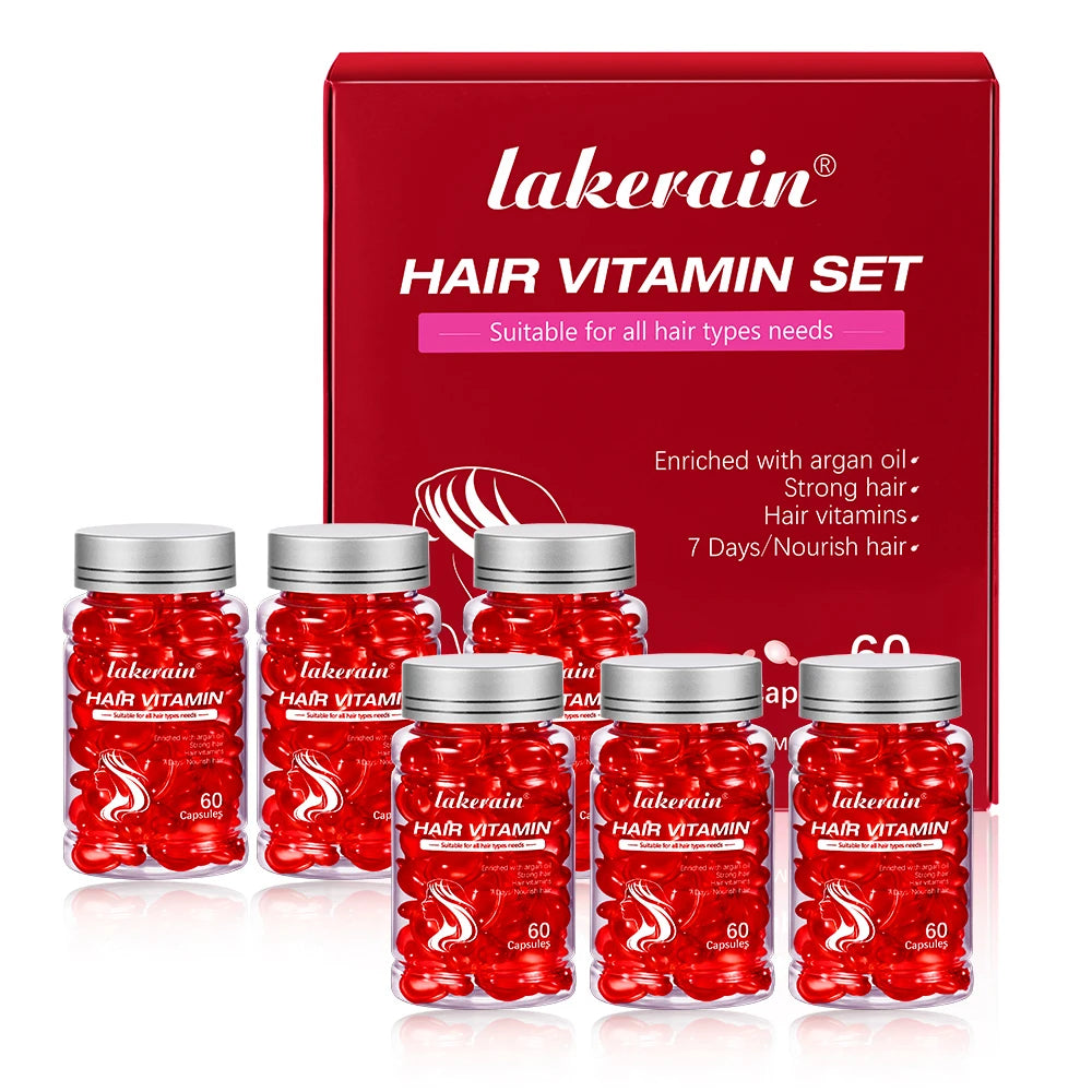 6Pcs Morocco Argan Oil Hair Care Capsules Vitamin Serum Repair Split End Damaged Hair Nourishing Hair Treatment Essential Oil Peaceful Pleasures Health and Wellness