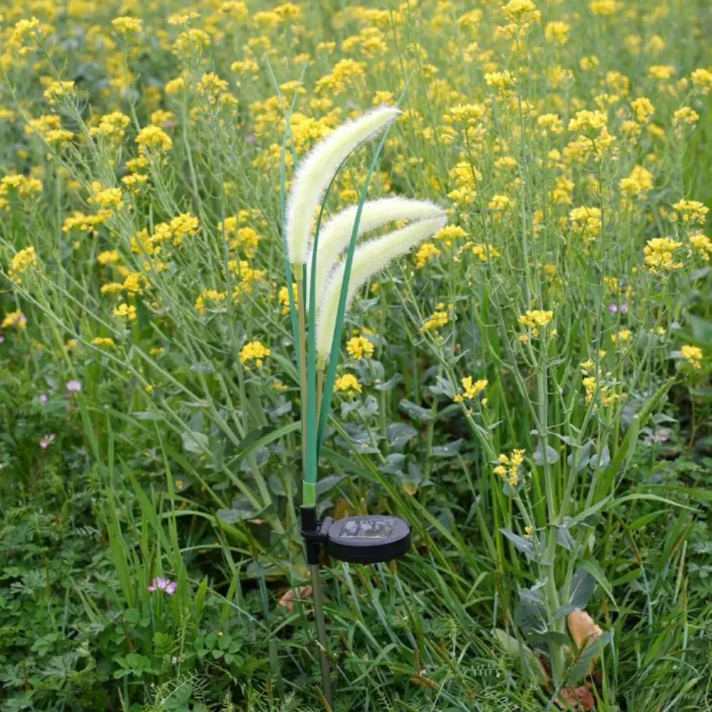 Solar LED Fiber Optic Dogtail Grass Garden Path Light