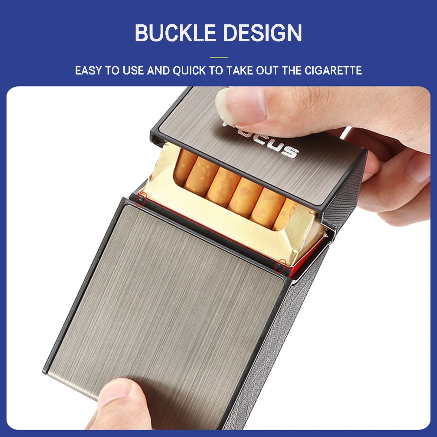 20pcs Portable Cigarette Box Aluminum Alloy Flip Top Holder Anti Pressure Proof for Hard Soft Pack Smoking Accessory Gift Peaceful Pleasures Health and Wellness