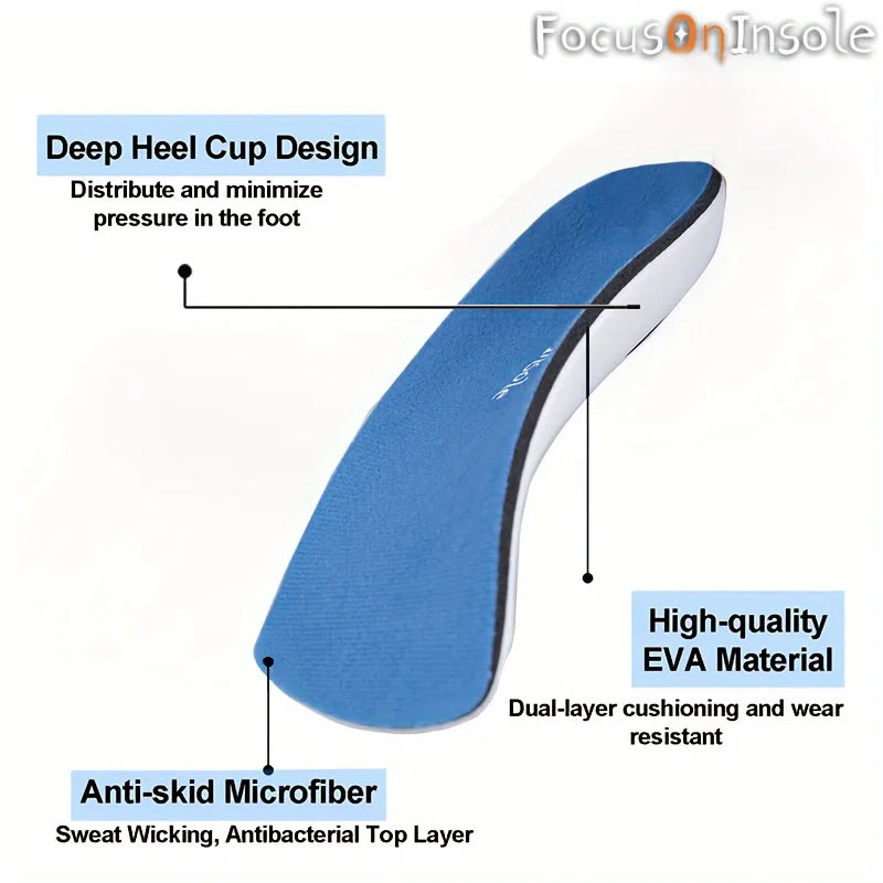 1 Pair Correction Half Size Insole Shock-Absorbing Insole,Flat foot insole,Arch support,Correction of Inner Eight Shaped Insole Peaceful Pleasures Health and Wellness