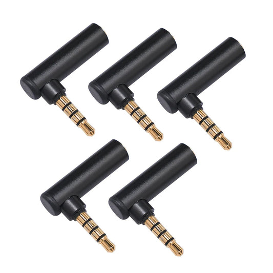 5-Pack 3.5mm Right Angle Audio Adapter 90° TRRS Male to Female Audio Adapter Oasis Select