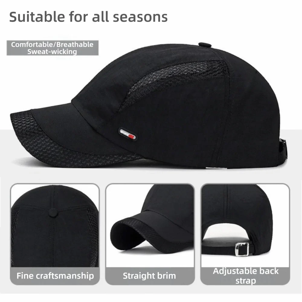 Adjustable Unisex Baseball Cap – Moisture-Wicking Quick-Dry Sun Hat