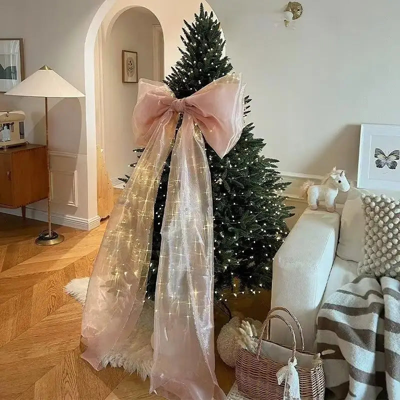 Large Organza Christmas Bow – Tree Hanging Bowknot Decoration
