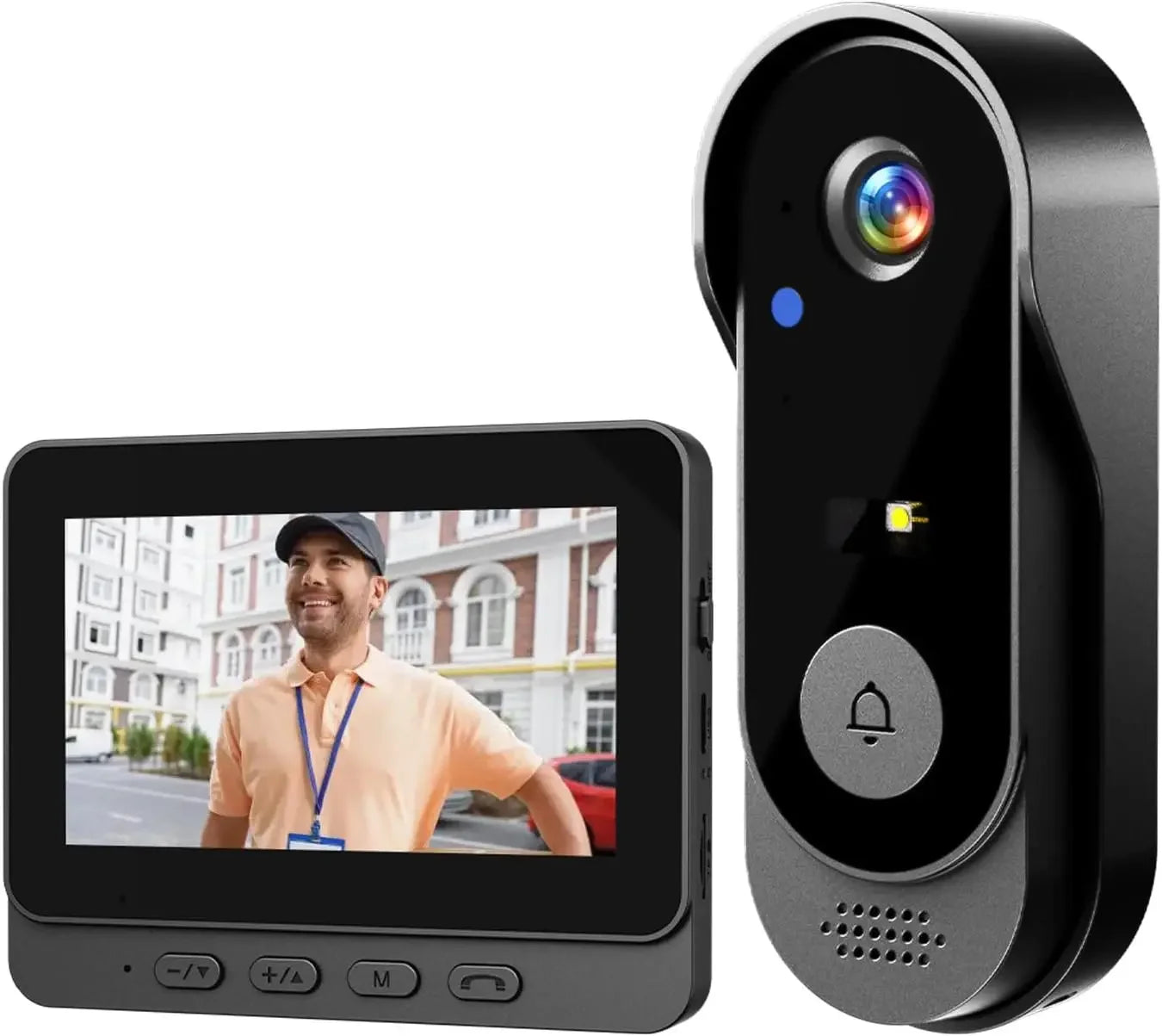 Wireless Video Doorbell with Night Vision, Two-Way Audio, IP66 Waterproof, No Network Required Peaceful Pleasures Health and Wellness United States