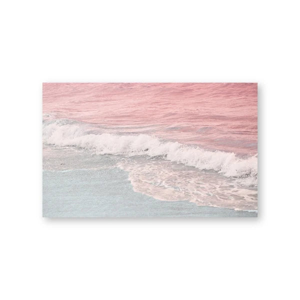 Blush Pink Beach Sunset Photography Posters and Prints Pastel Clouds Ocean Canvas Painting Wall Art Picture Bedroom Home Deco Peaceful Pleasures Health and Wellness ePH5324 50x70cm Unframed