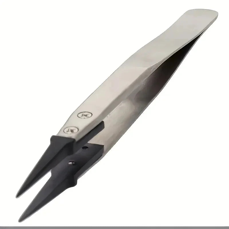 ESD-Safe Precision Tweezers Anti-static Tips Heavy-duty Metal