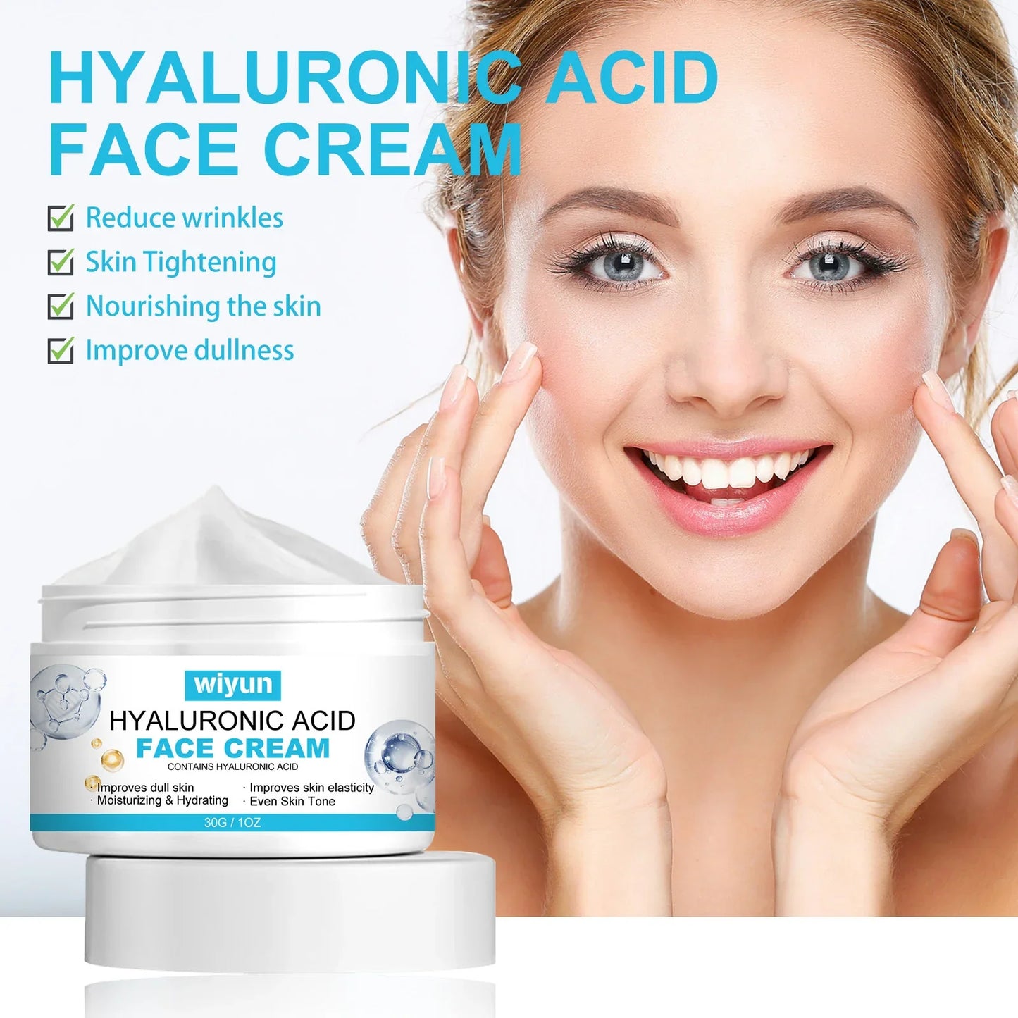 WIYUN Hyaluronic Acid Face Cream – Pore & Oil Control 30g