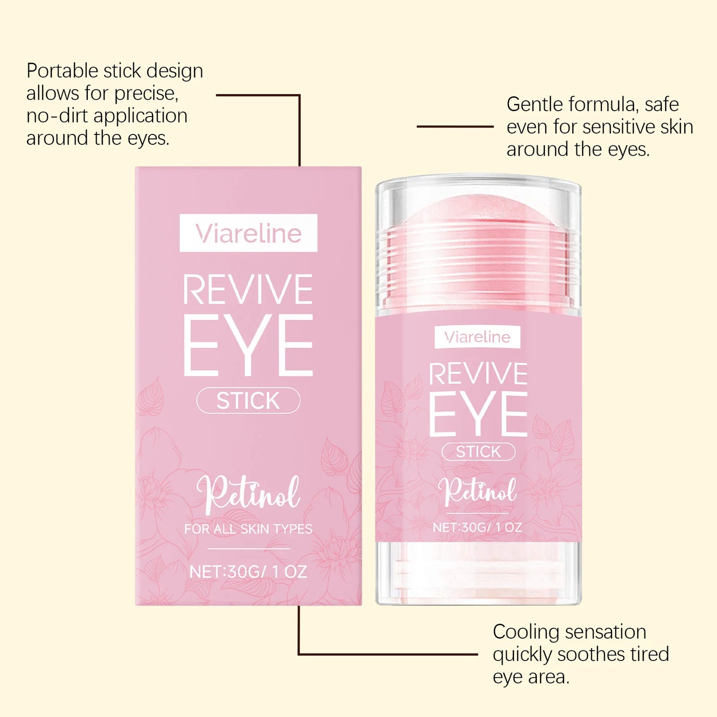 Firming Eye Cream Stick Tightening Moisturizing Lighten Dark Circles Fade Fine Lines Repair Smoothing Lifting Brighten Eye Balm Peaceful Pleasures Health and Wellness