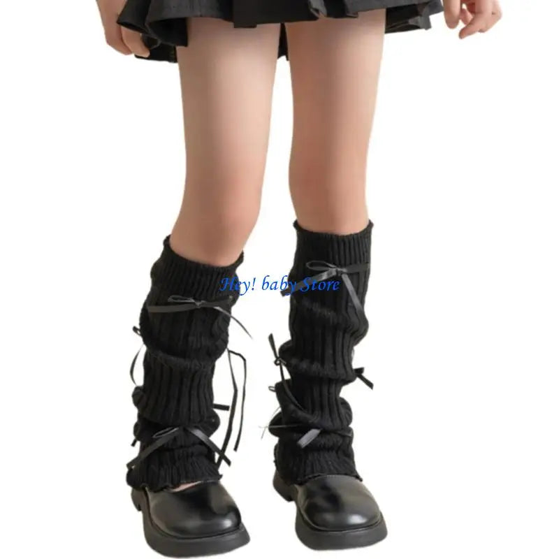 Girls 3D Bowknot Knitted Leg Warmers – Ballet Sweet Socks